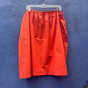 halston heritage orange poly nylon elastic waist skirt - NWT